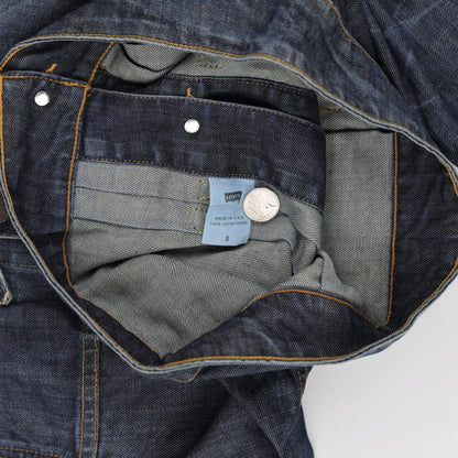 New Levi's Dark Wash Denim Trucker Jacket Size S Collared Men's