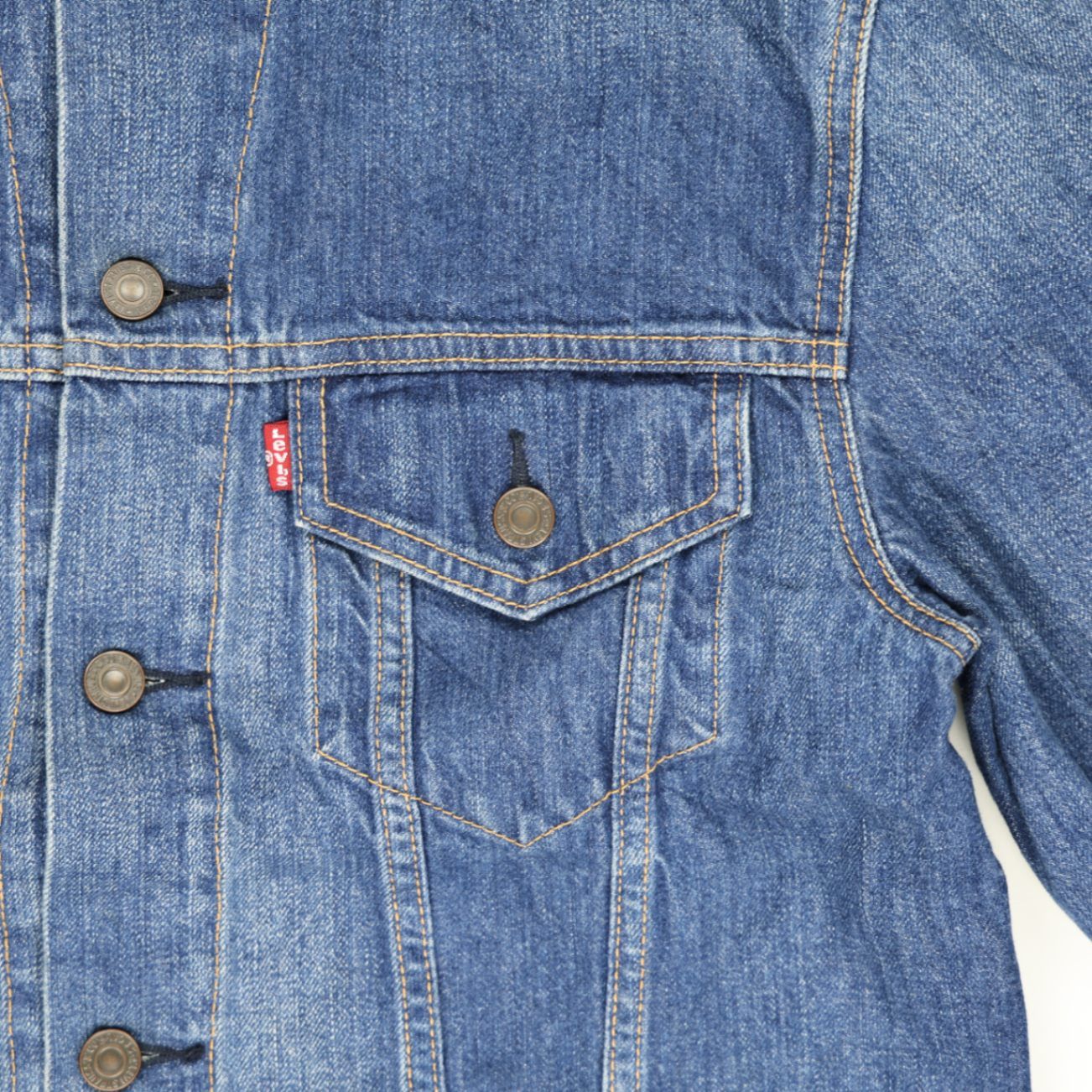 Levi's Vintage Blue Denim Jacket Medium 100% Cotton Collared