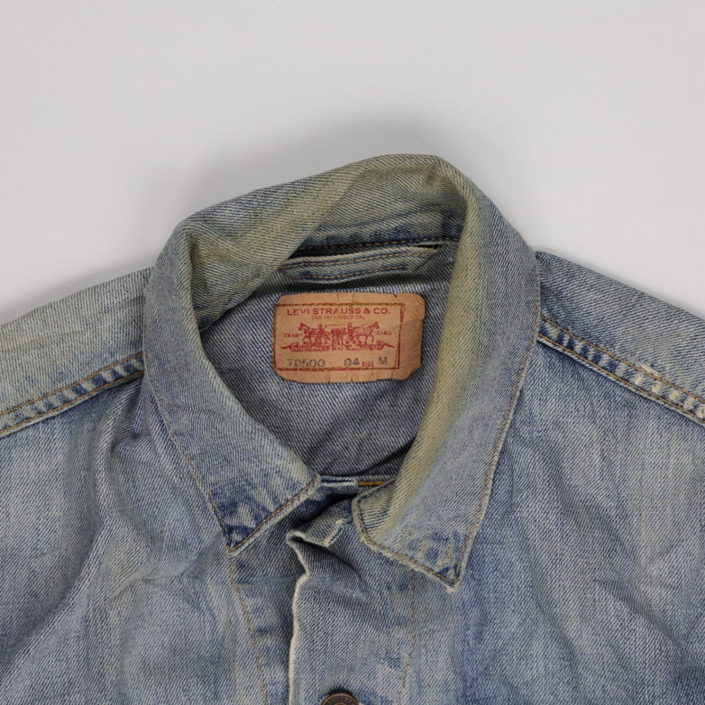 Levi's 70500 Denim Trucker Jacket Medium Blue Vintage 100 Percent Cotton Size M