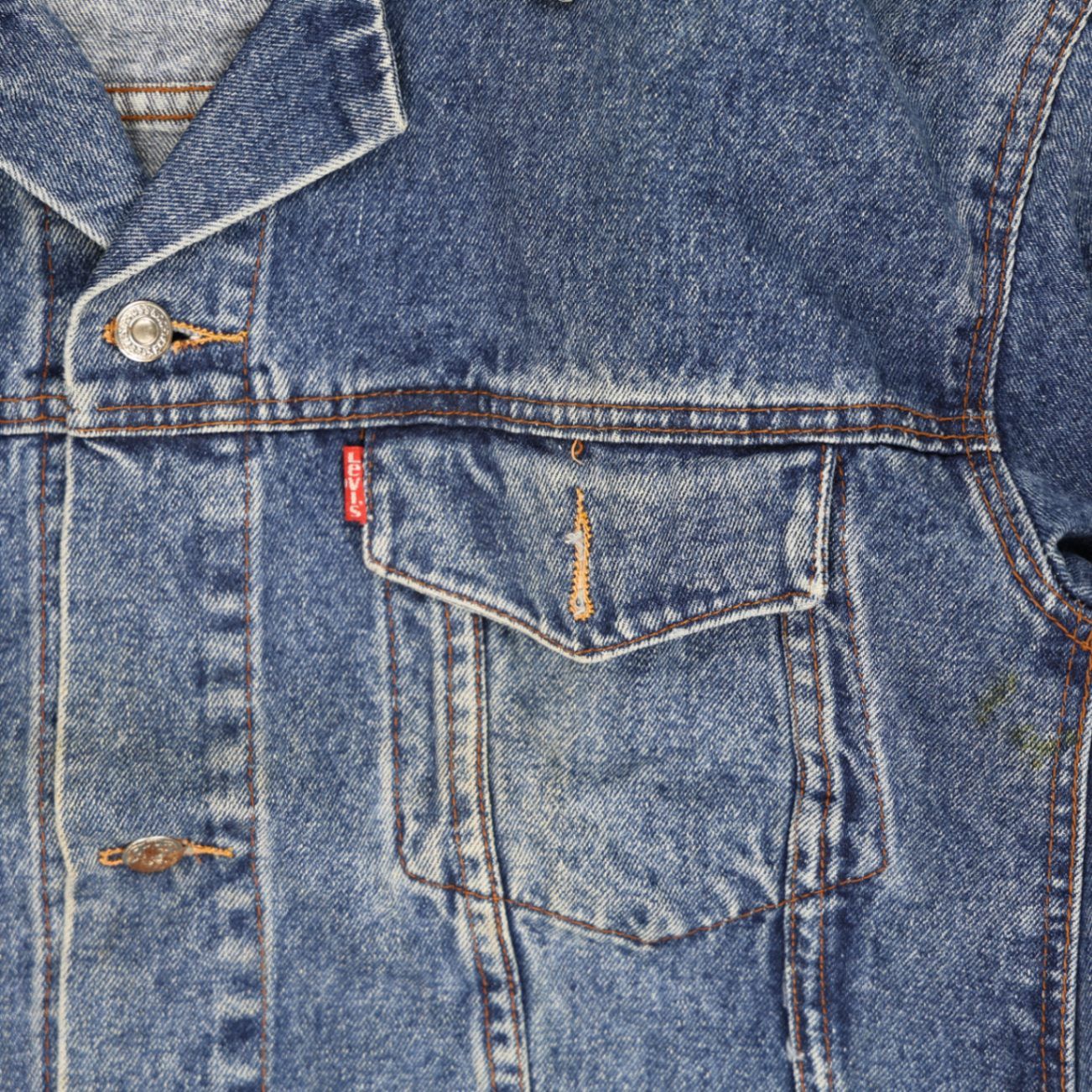 Levi's Vintage Blue Denim Trucker Jacket Large Cotton