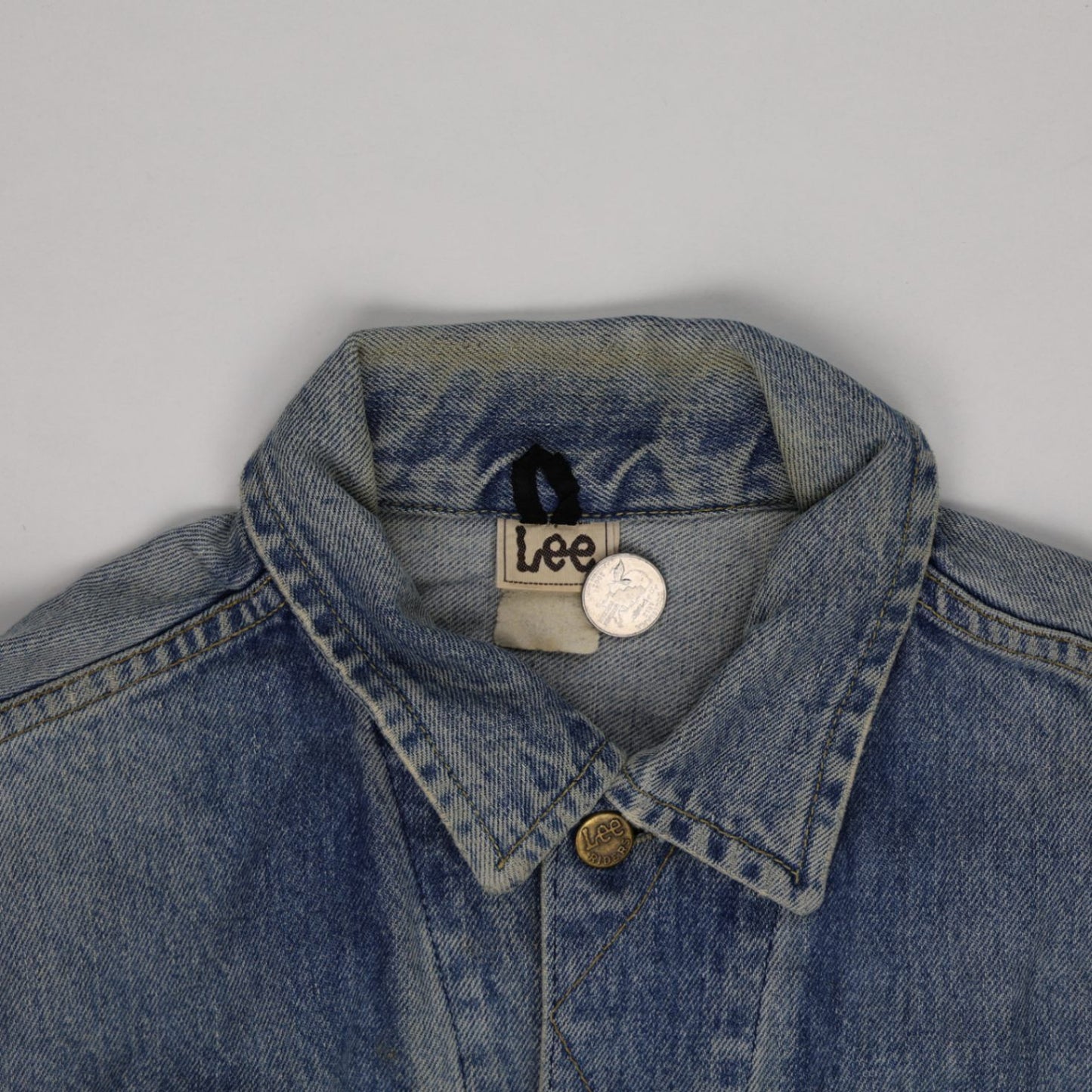 Lee Vintage Blue Denim Jacket Large Cotton Denim Collared