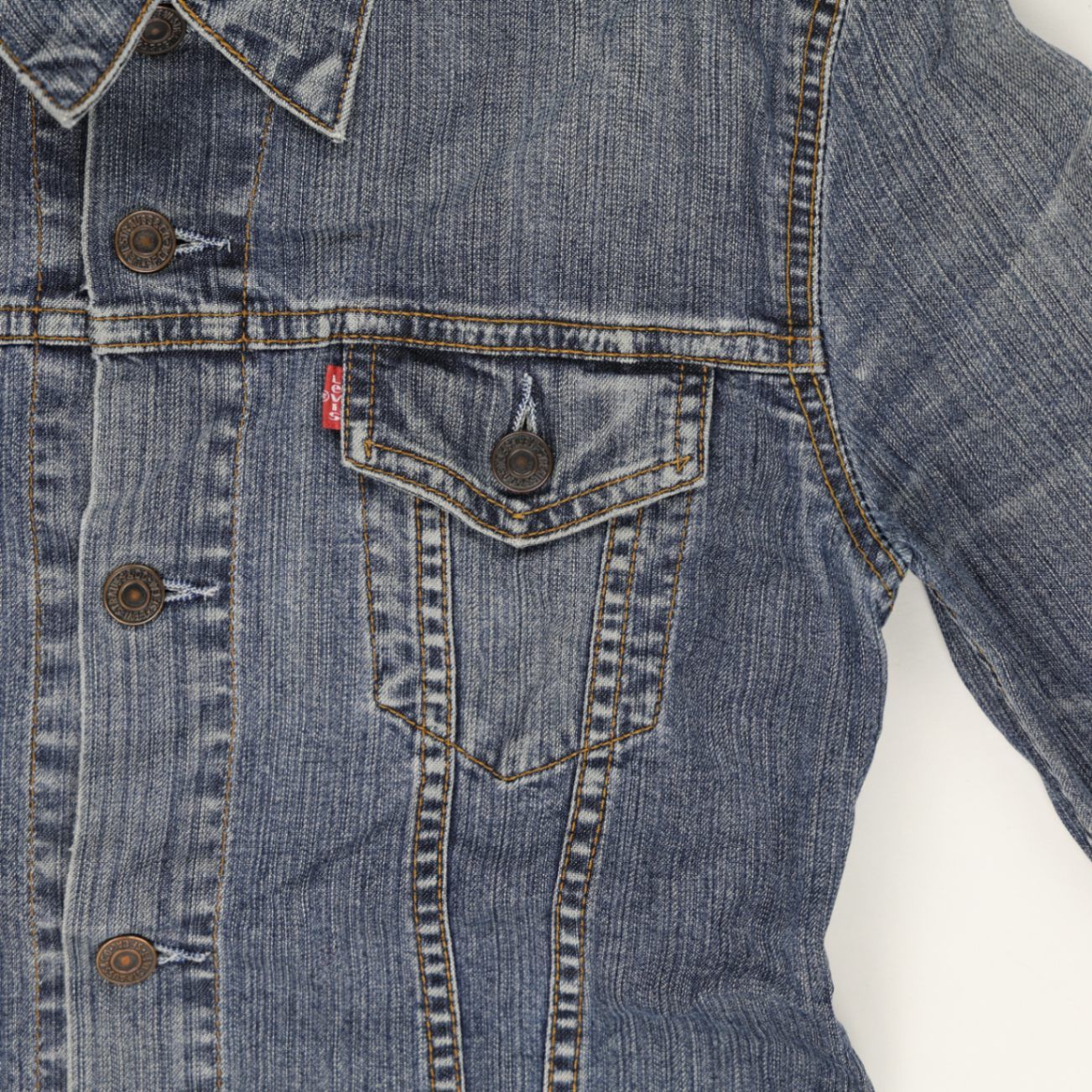 Levi Strauss & Co Vintage Women's Medium Blue Denim Trucker Jacket Cotton