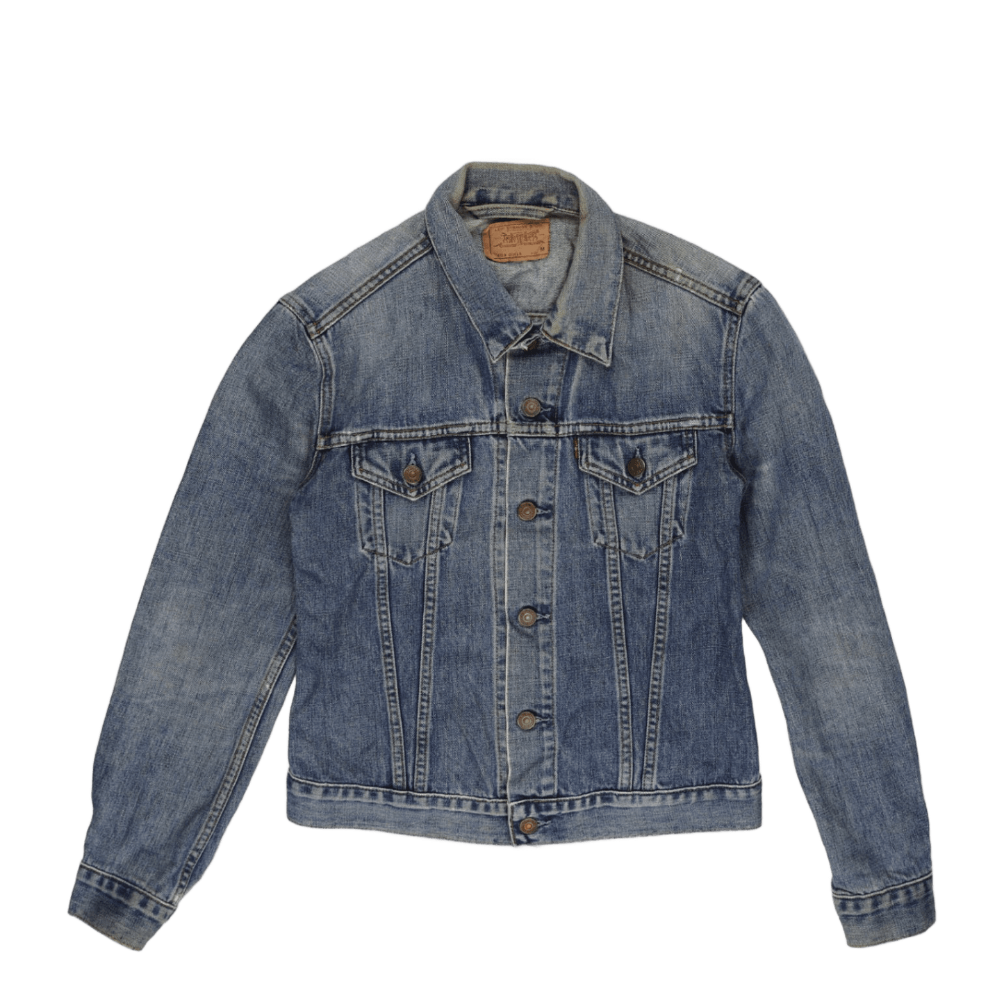Levi's Vintage Medium Denim Trucker Jacket Blue Cotton Womens