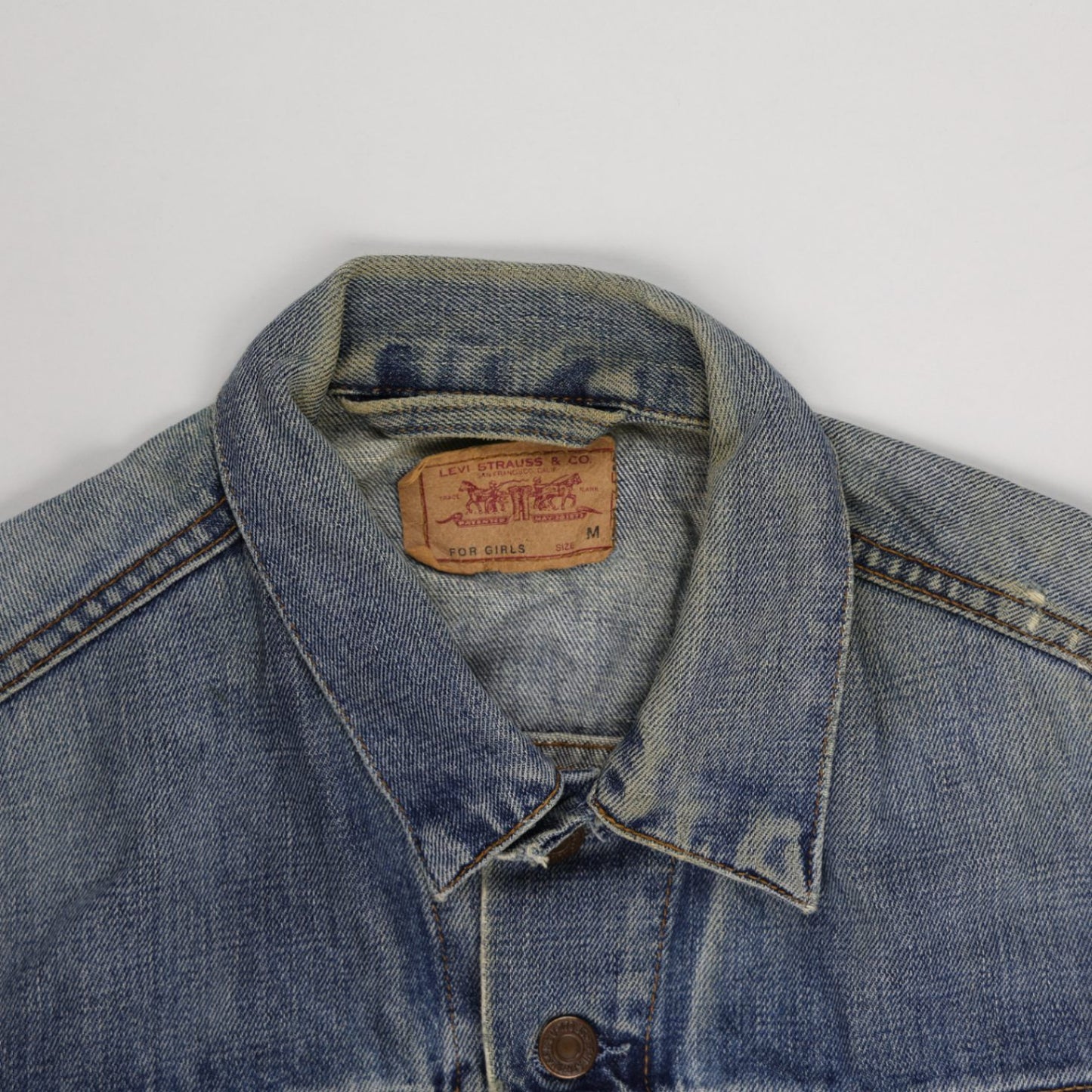 Levi's Vintage Medium Denim Trucker Jacket Blue Cotton Womens