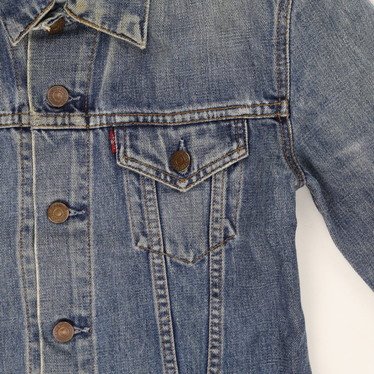 Levi's Vintage Medium Denim Trucker Jacket Blue Cotton Womens