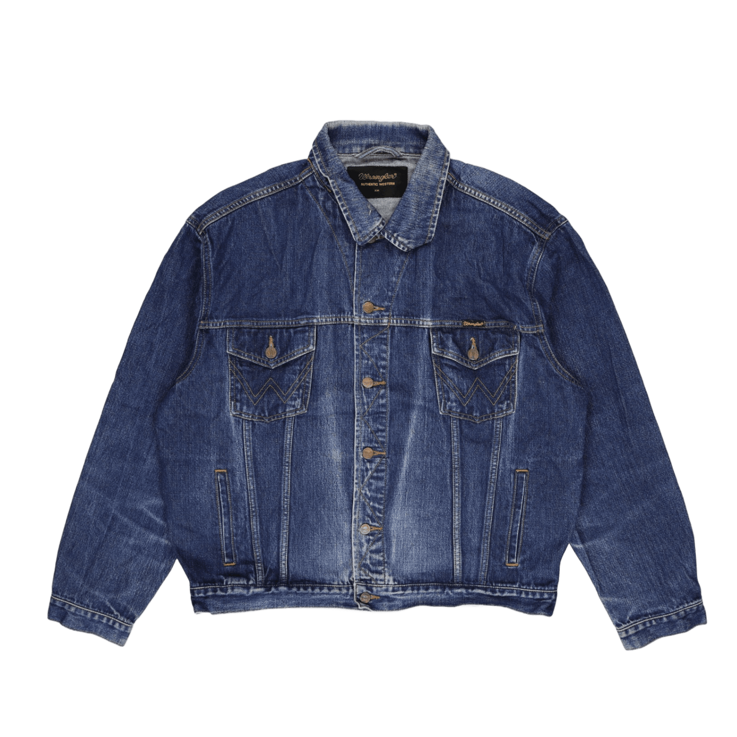 Wrangler Vintage Blue Denim Jacket Men XXL 100 Percent Cotton Collared