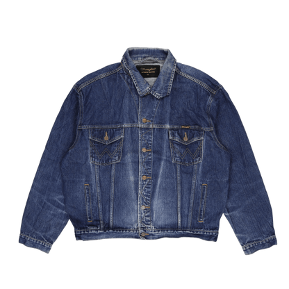 Wrangler Vintage Blue Denim Jacket Men XXL 100 Percent Cotton Collared
