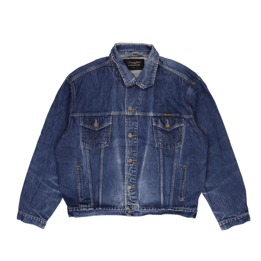 Wrangler Vintage Blue Denim Jacket Men XXL 100 Percent Cotton Collared