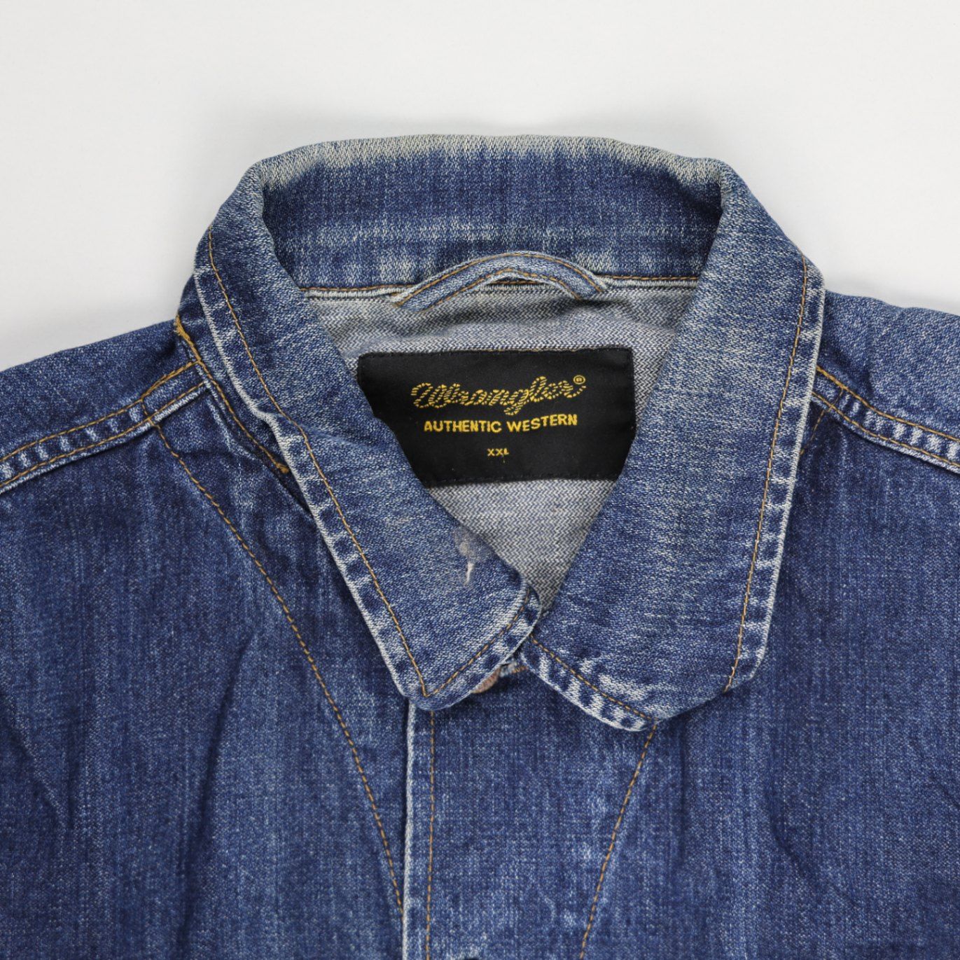 Wrangler Vintage Blue Denim Jacket Men XXL 100 Percent Cotton Collared