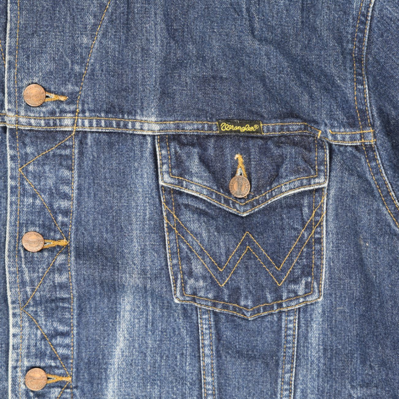 Wrangler Vintage Blue Denim Jacket Men XXL 100 Percent Cotton Collared