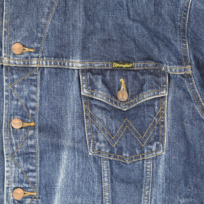 Wrangler Vintage Blue Denim Jacket Men XXL 100 Percent Cotton Collared