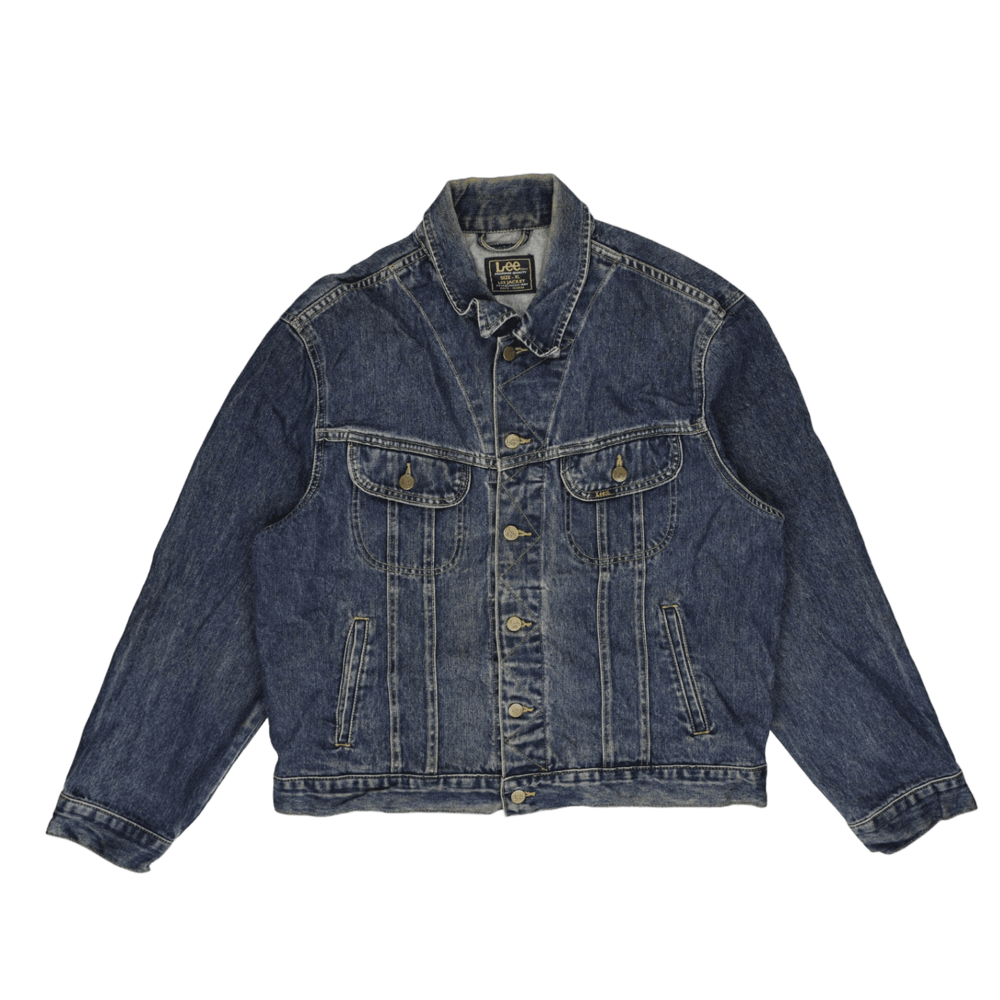 Lee Vintage Denim Jacket Blue XL 100 Percent Cotton Collared