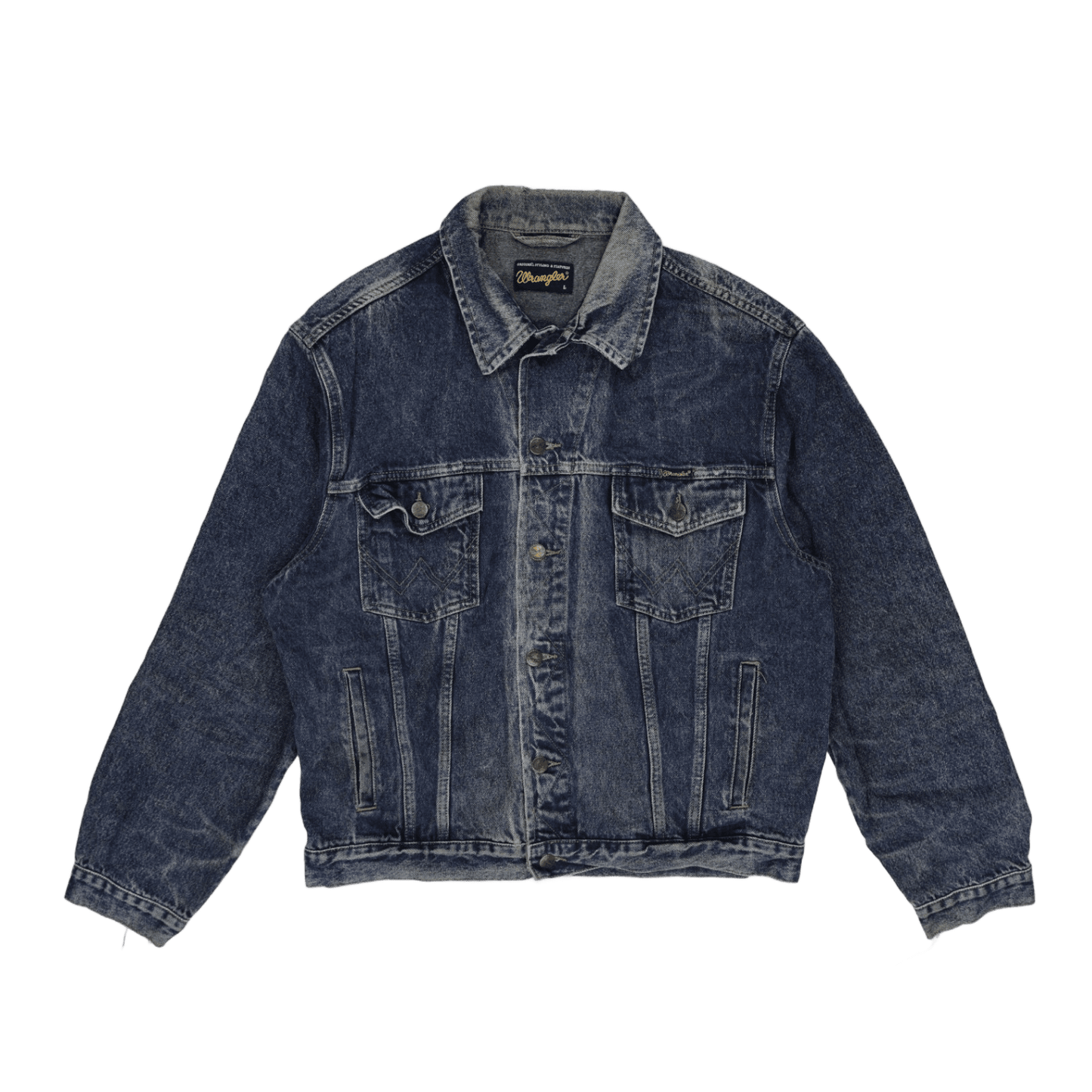 Wrangler Vintage Blue Denim Jacket Men's Large Cotton Denim Collared