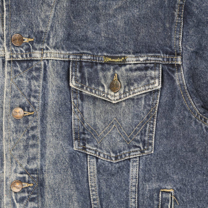 Wrangler Vintage Blue Denim Jacket Men's Large Cotton Denim Collared