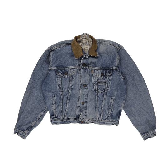 Levi's Vintage Blue Denim Trucker Jacket Large Cotton Denim Corduroy Collar