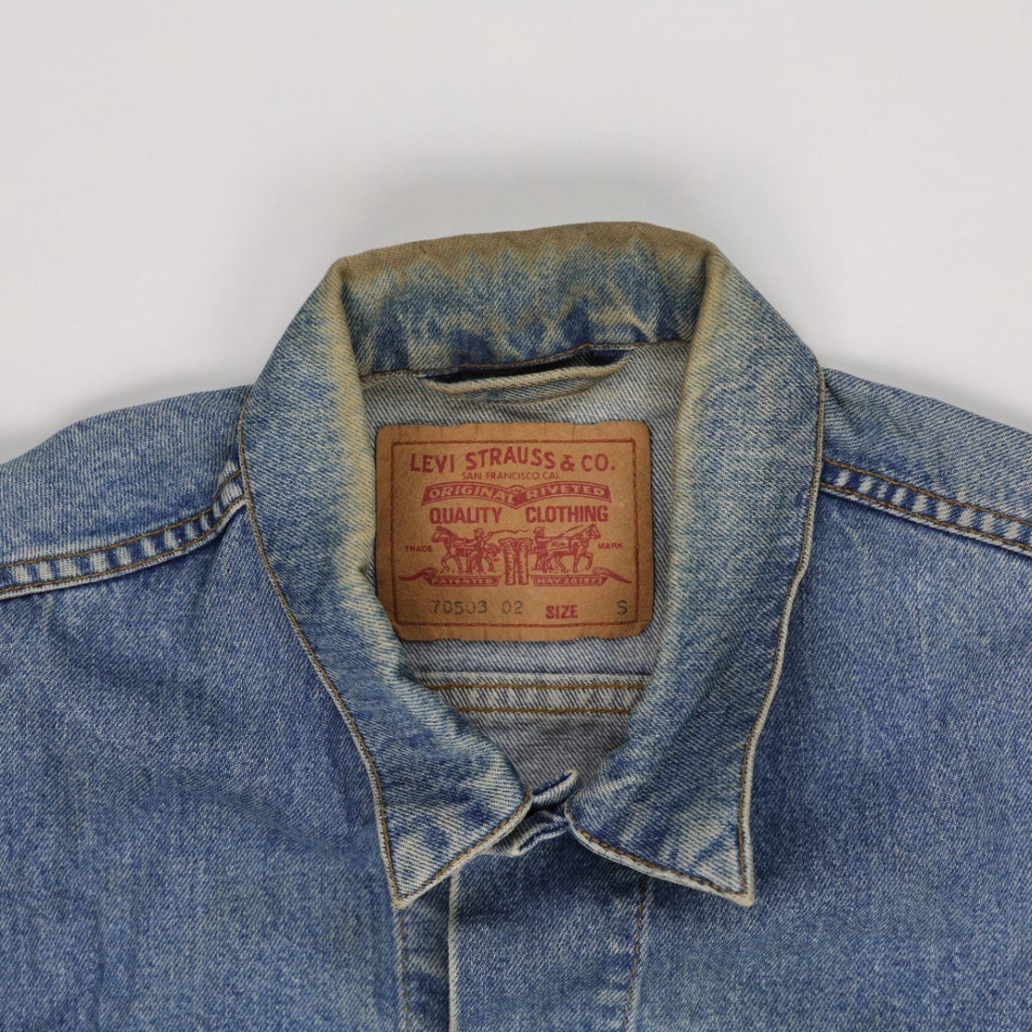 Levi's 70503 Men's Vintage Blue Denim Trucker Jacket Size Small Cotton