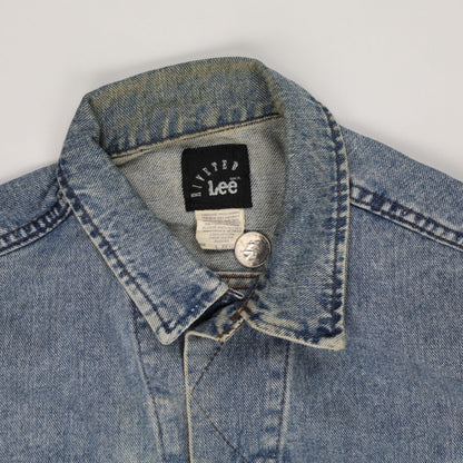 Lee Vintage Blue Denim Trucker Jacket Men's Large Cotton