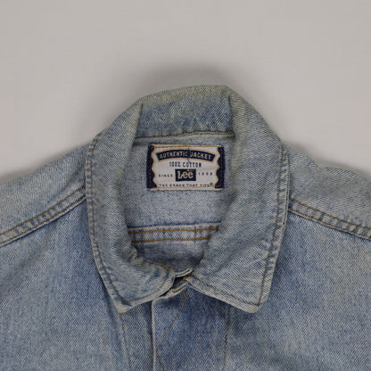 Lee Authentic Vintage Light Blue Denim Jacket Size L 100% Cotton Collared