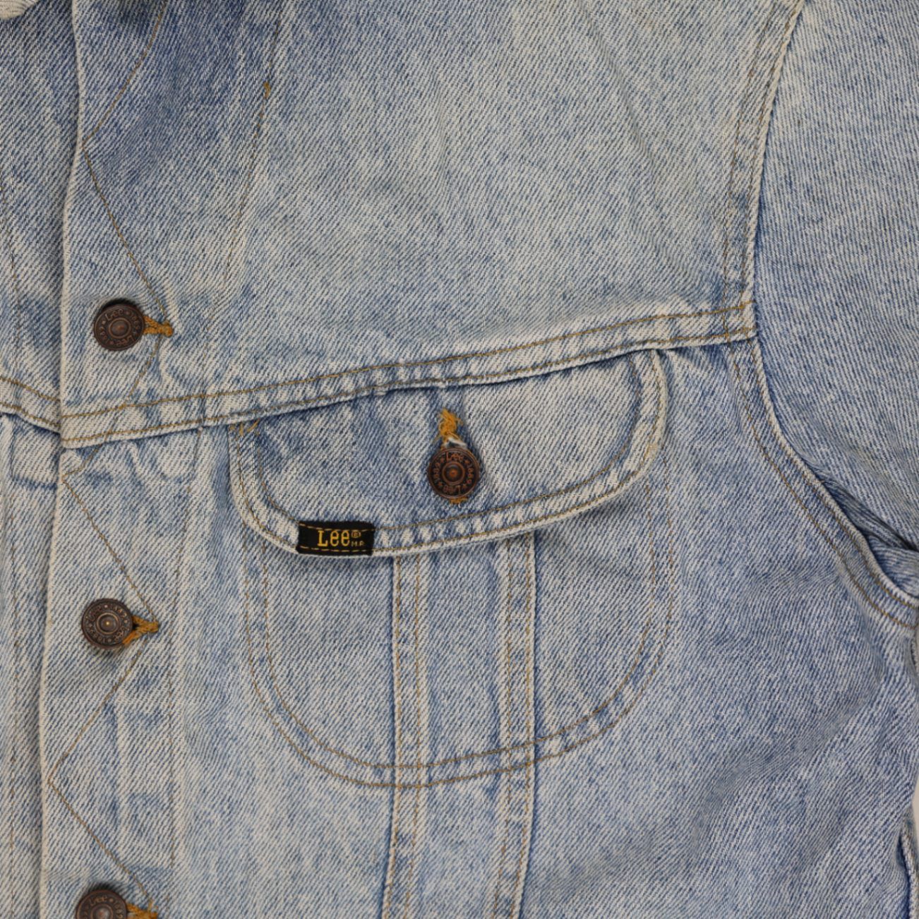 Lee Authentic Vintage Light Blue Denim Jacket Size L 100% Cotton Collared