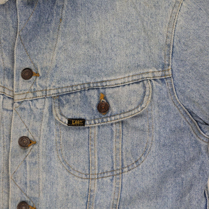 Lee Authentic Vintage Light Blue Denim Jacket Size L 100% Cotton Collared