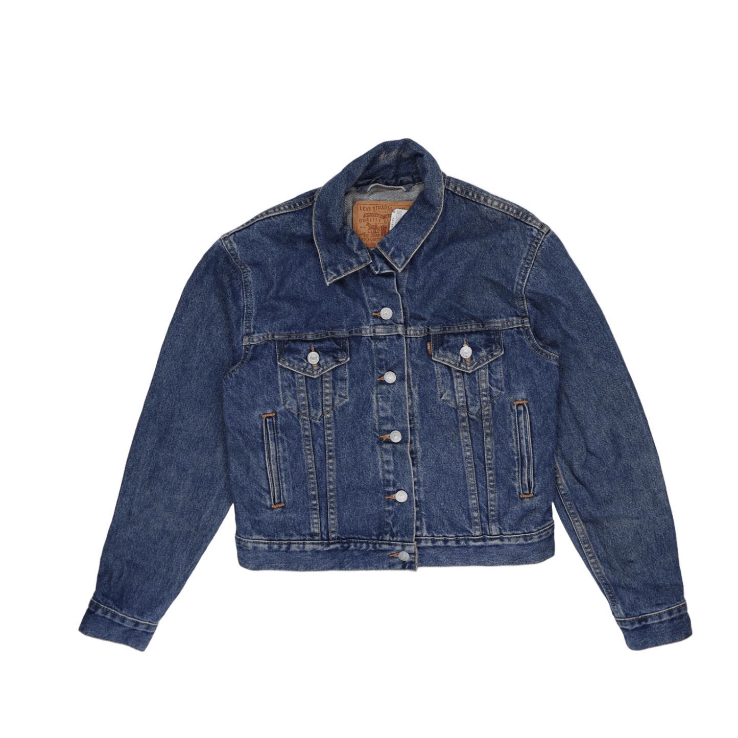Levi's Vintage Blue Denim Jacket Women's Large Short Cotton Collared