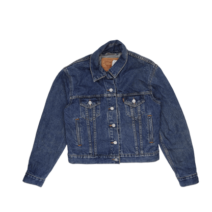 Levi's Vintage Blue Denim Jacket Women's Large Short Cotton Collared