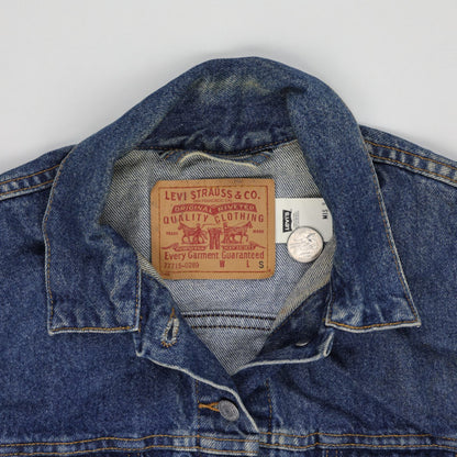 Levi's Vintage Blue Denim Jacket Women's Large Short Cotton Collared