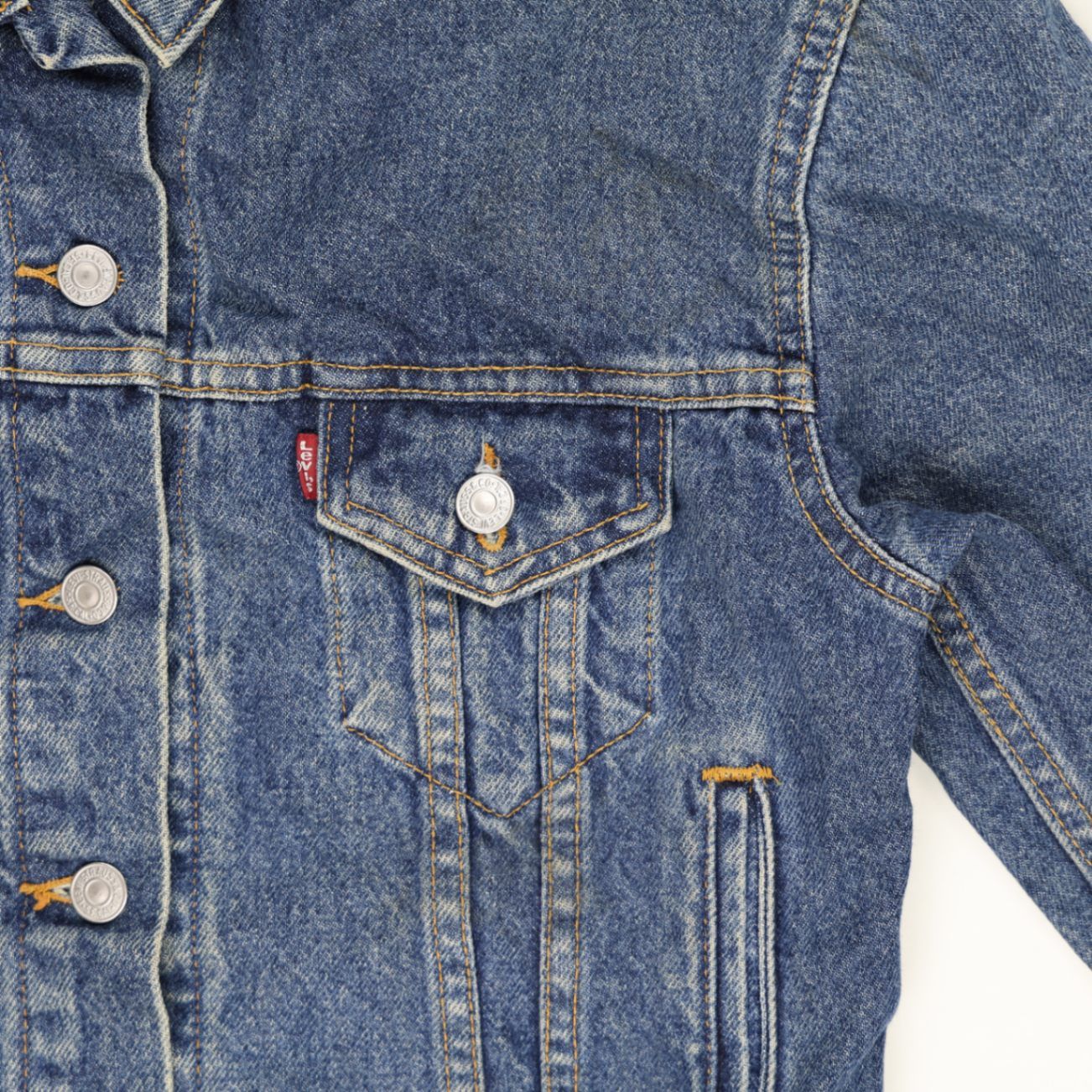 Levi's Vintage Blue Denim Jacket Women's Large Short Cotton Collared