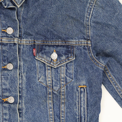 Levi's Vintage Blue Denim Jacket Women's Large Short Cotton Collared