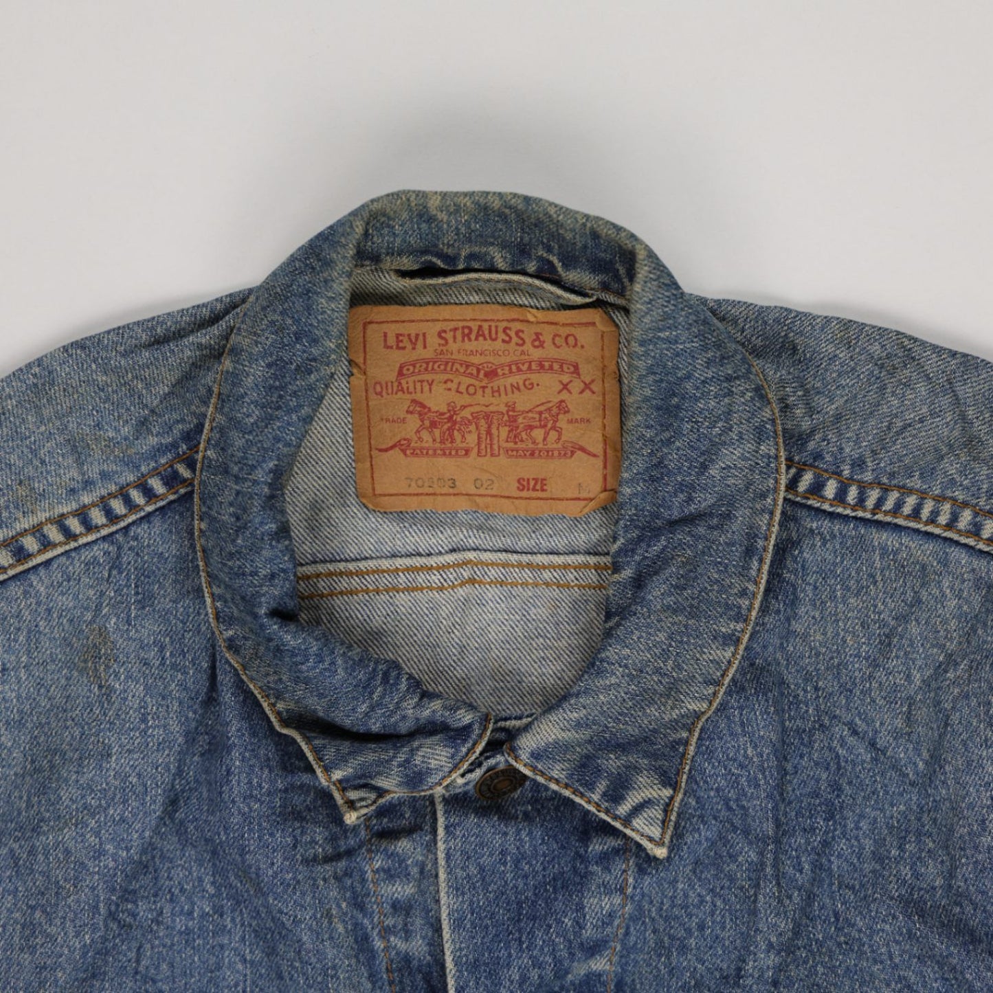 Levi's Vintage Blue Denim Trucker Jacket Large Cotton Men's