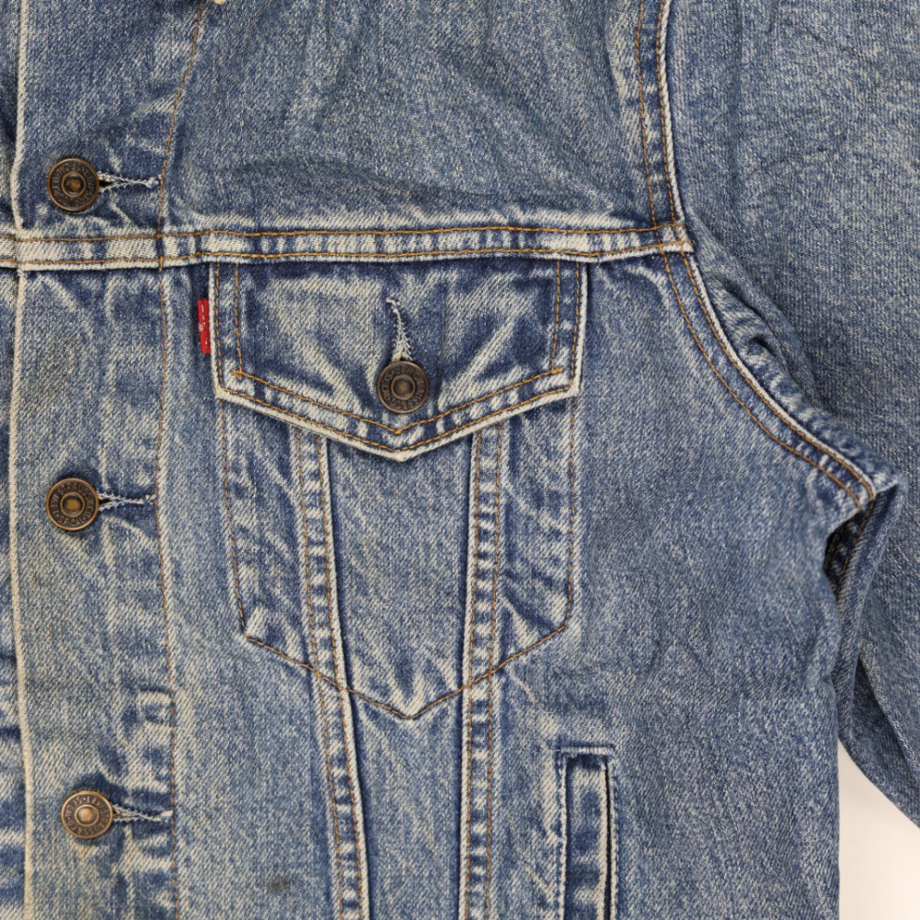 Levi's Vintage Blue Denim Trucker Jacket Large Cotton Men's