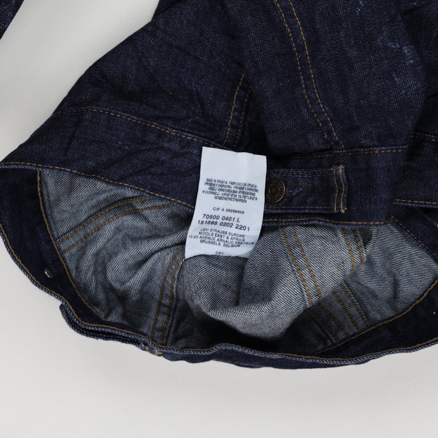 Levi's 70600 Trucker Jacket Indigo Blue Large Cotton Denim Vintage