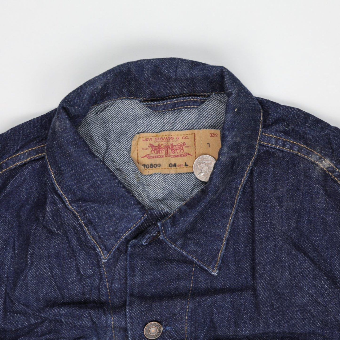 Levi's 70600 Trucker Jacket Indigo Blue Large Cotton Denim Vintage