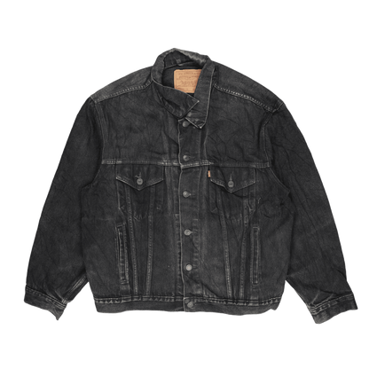 Levi's Vintage 70503 Trucker Jacket Faded Black XL 100% Cotton Denim Collared