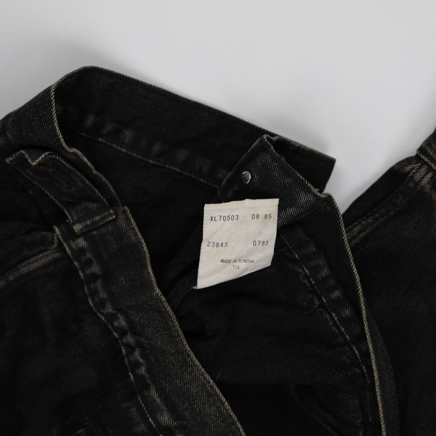 Levi's Vintage 70503 Trucker Jacket Faded Black XL 100% Cotton Denim Collared