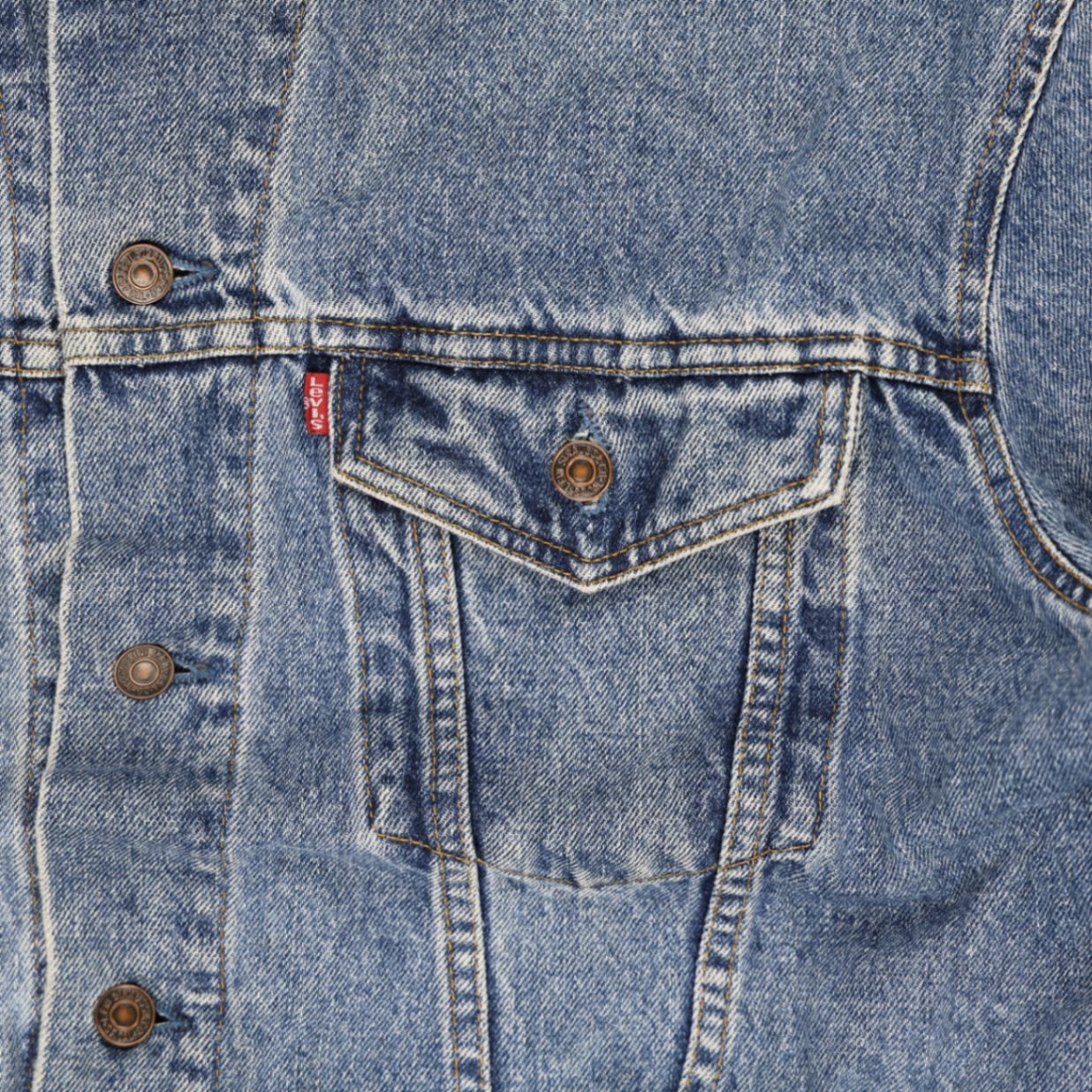 Levi's Vintage 75525 Blue Denim Trucker Jacket Men's Size Medium Cotton