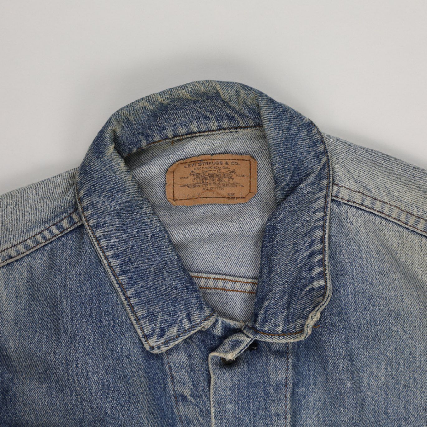 Levi's Vintage Stonewash Blue Denim Trucker Jacket Size Large