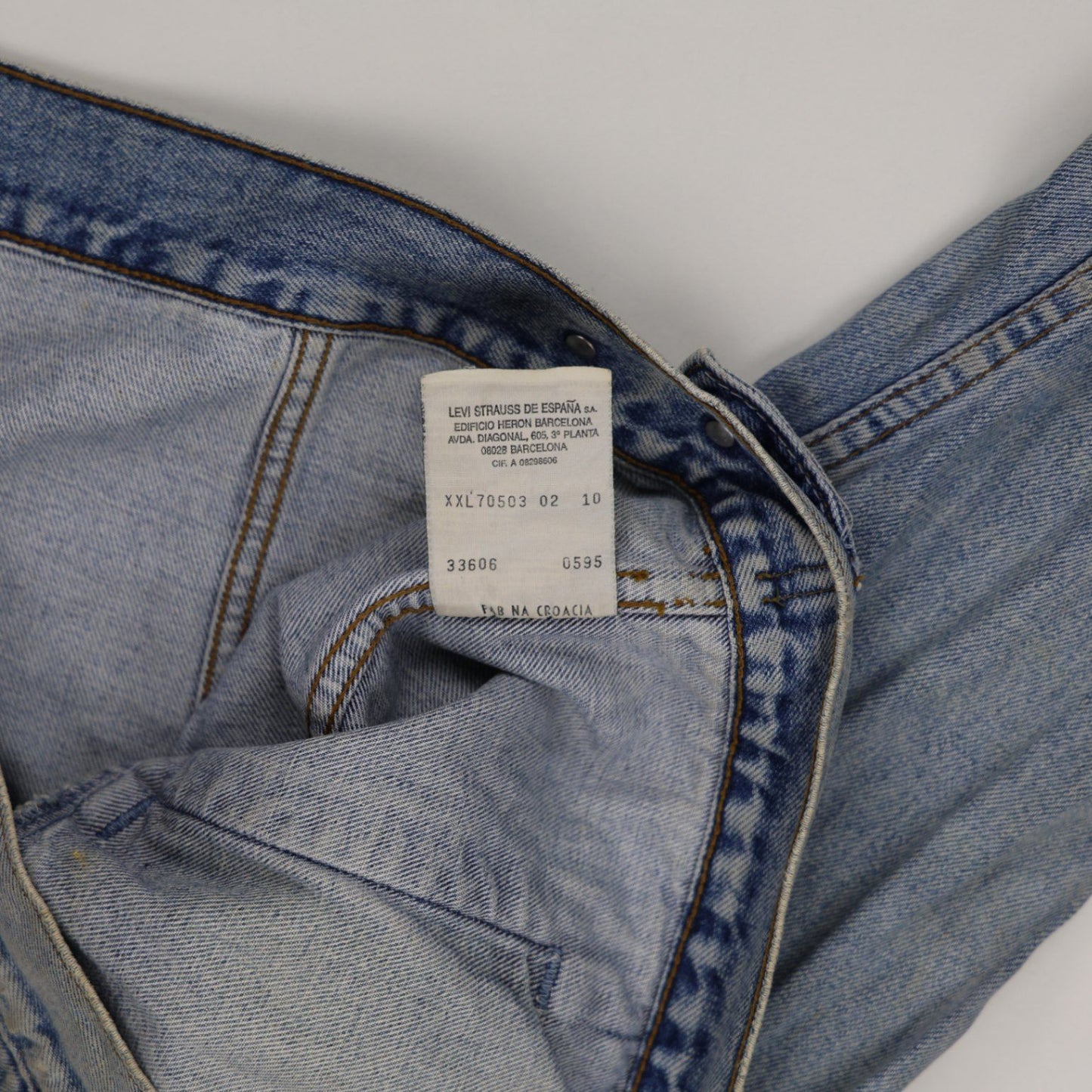 Levi's Vintage 70503 Light Blue Denim Trucker Jacket XXL Cotton