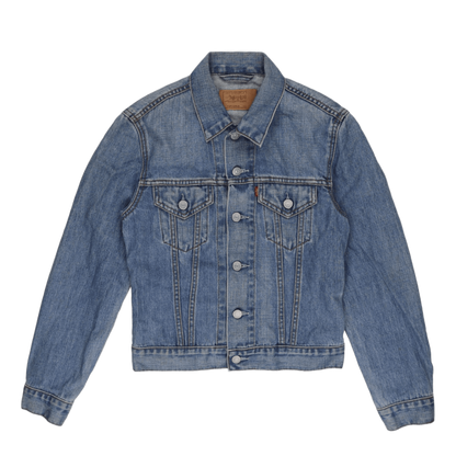 Levi's Vintage Blue Denim Trucker Jacket Womens Small Cotton Collared