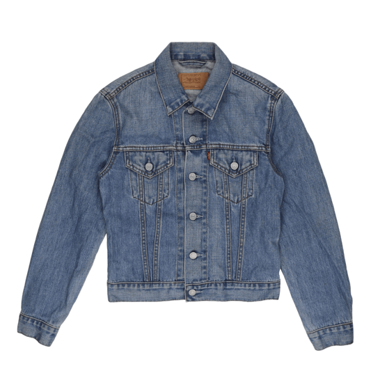 Levi's Vintage Blue Denim Trucker Jacket Womens Small Cotton Collared