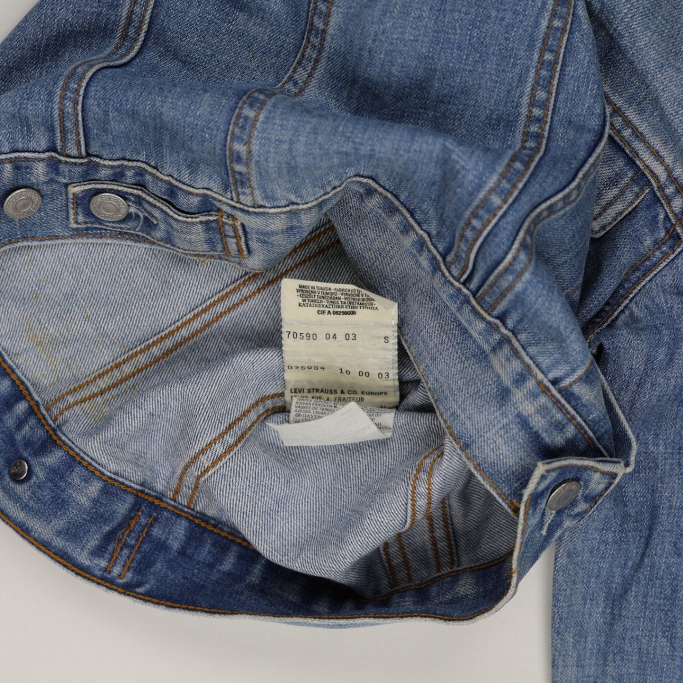 Levi's Vintage Blue Denim Trucker Jacket Womens Small Cotton Collared