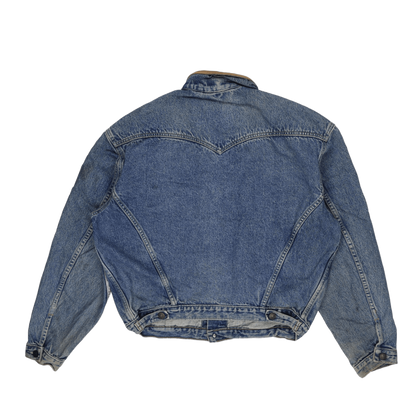 Levi's Vintage Blue Denim Trucker Jacket Large Cotton Denim Leather Collar