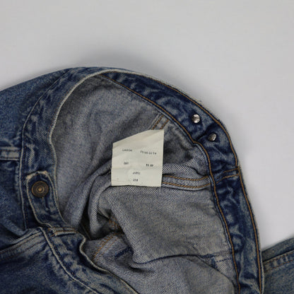 Levi's Vintage Blue Denim Trucker Jacket Large Cotton Denim Leather Collar