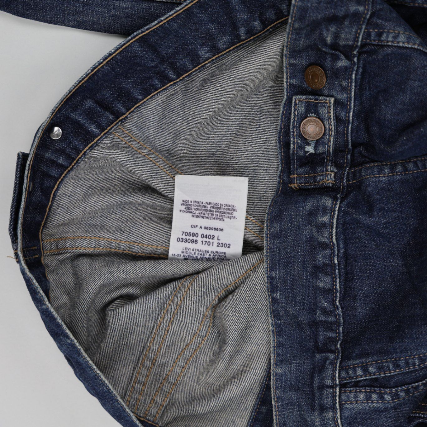 Levi's 70590 Vintage Denim Jacket Blue Large Cotton Denim Collared