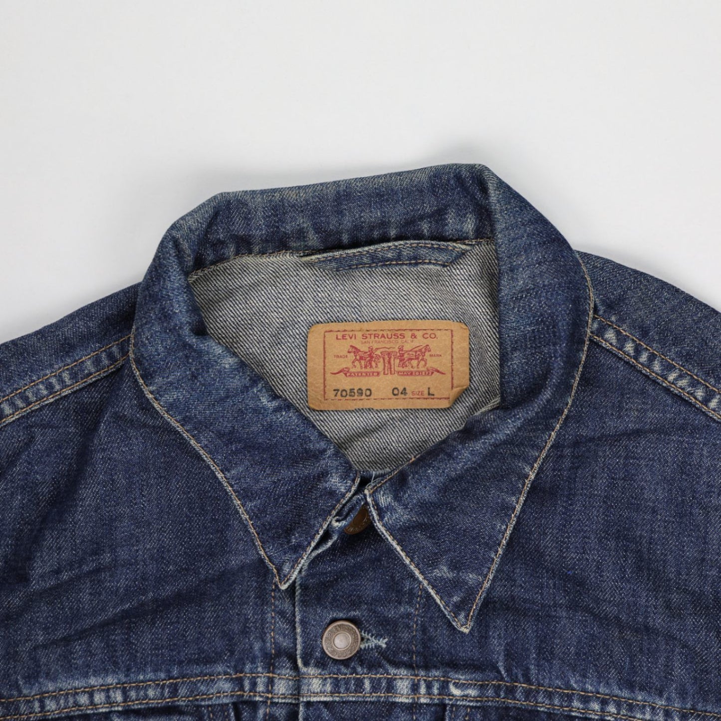 Levi's 70590 Vintage Denim Jacket Blue Large Cotton Denim Collared