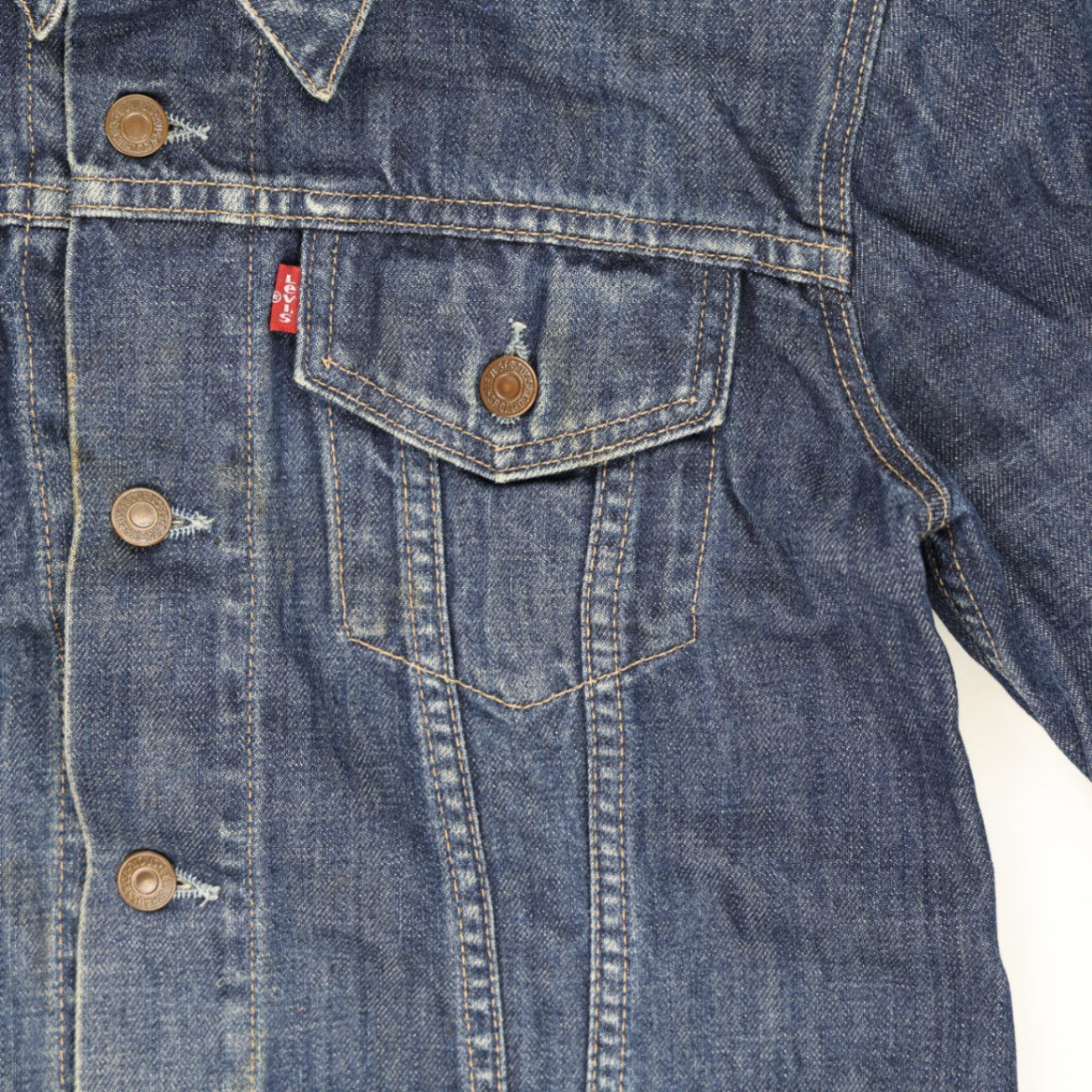 Levi's 70590 Vintage Denim Jacket Blue Large Cotton Denim Collared