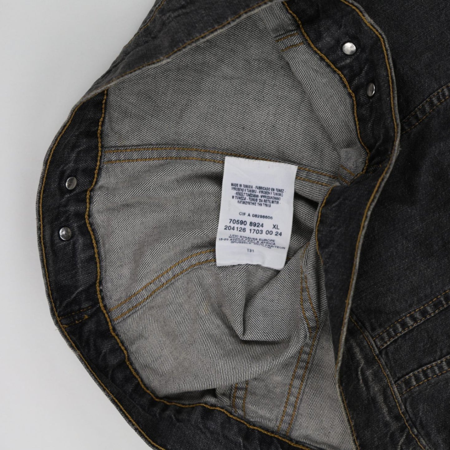 Levi's 70590 Vintage Black Denim Trucker Jacket XL Cotton