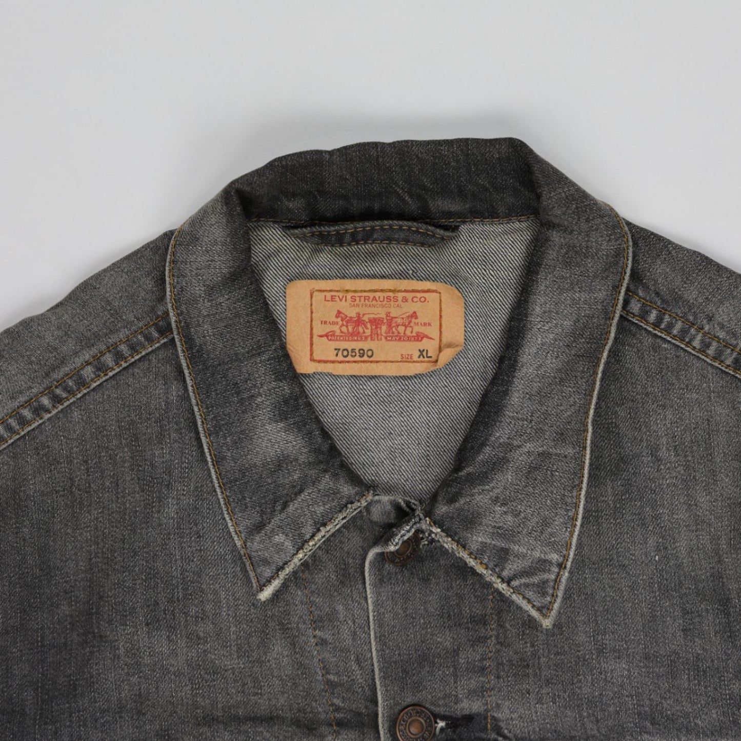 Levi's 70590 Vintage Black Denim Trucker Jacket XL Cotton