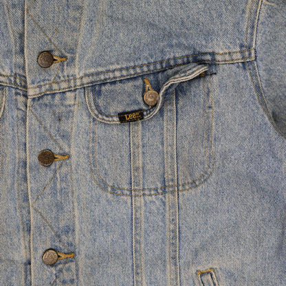 Lee Vintage Light Blue Denim Jacket Men Size Large 100 Percent Cotton Collared