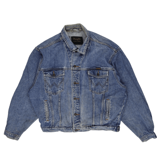 Wrangler Vintage Denim Jacket Blue XL Cotton Denim